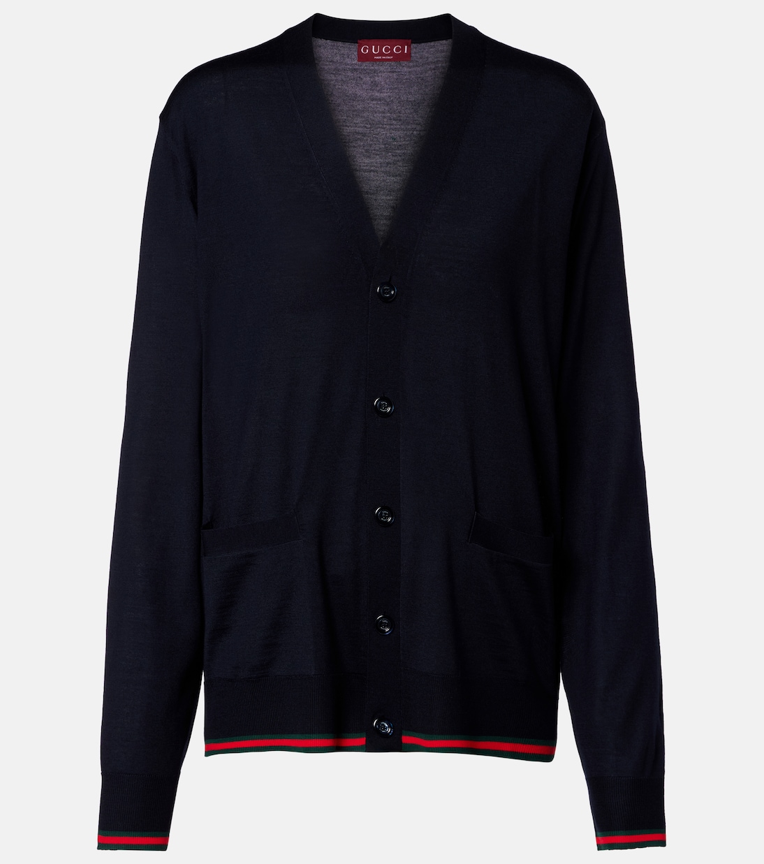 Web Stripe wool cardigan | Gucci