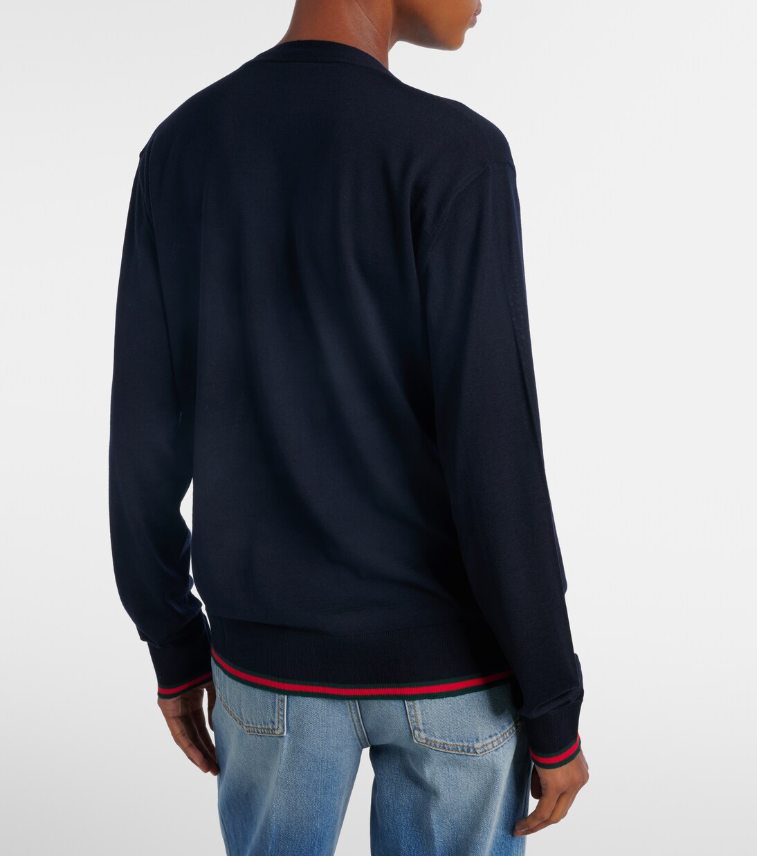 Web Stripe wool cardigan | Gucci