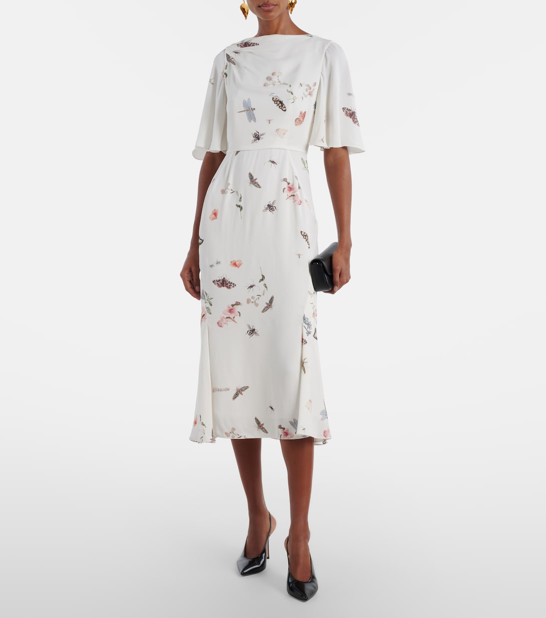Printed crêpe midi dress | Erdem