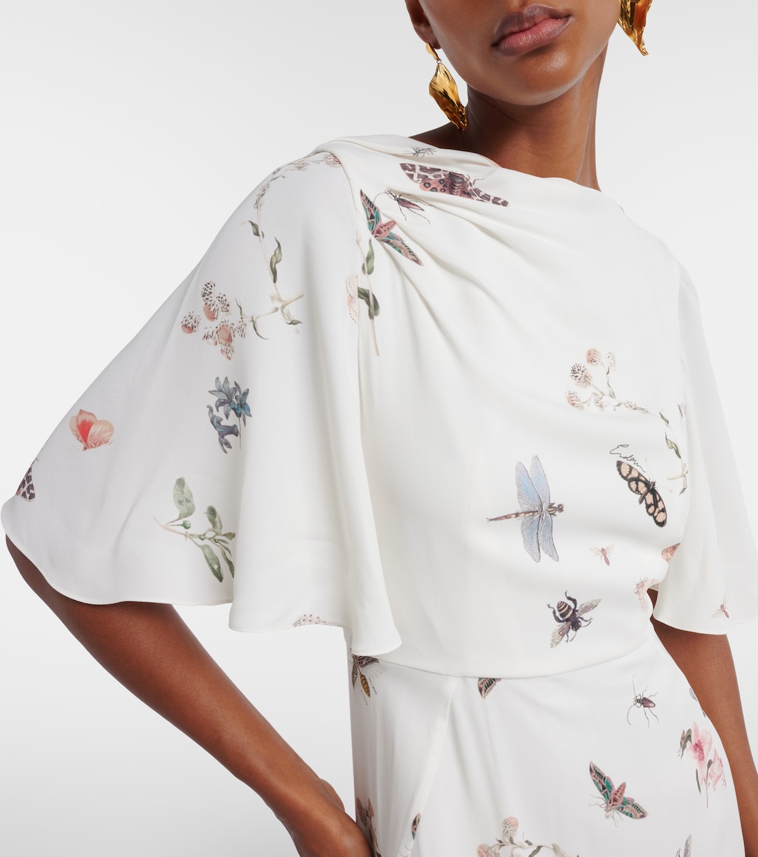 Printed crêpe midi dress | Erdem