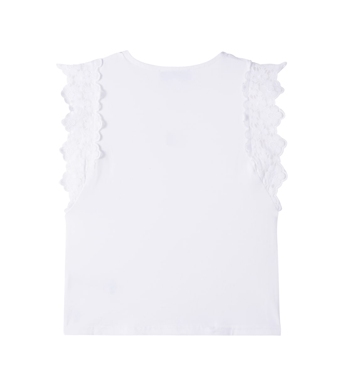 Lace-trimmed cotton-blend T-shirt | Tartine et Chocolat