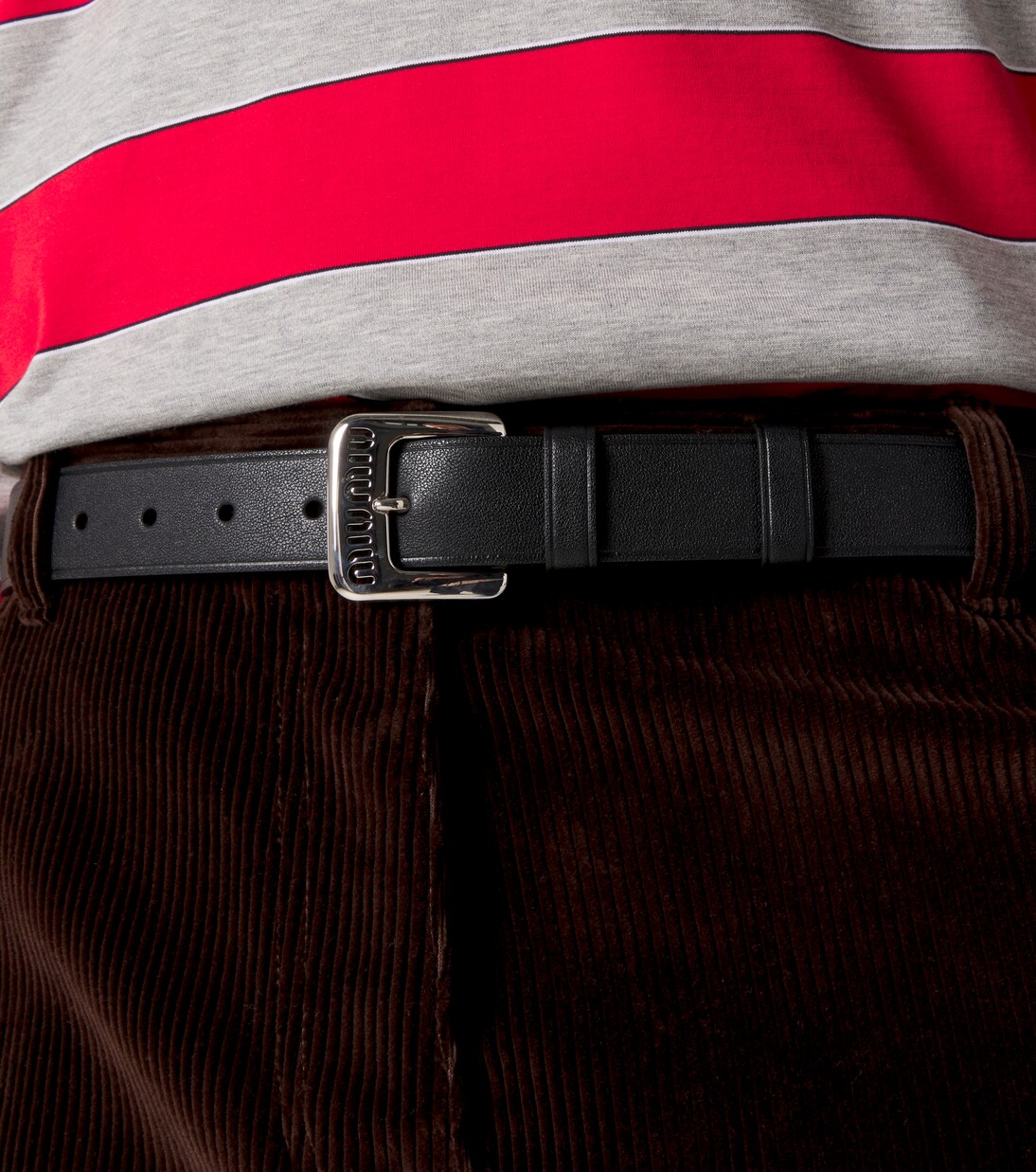 Cinturón de piel con logo | Miu Miu