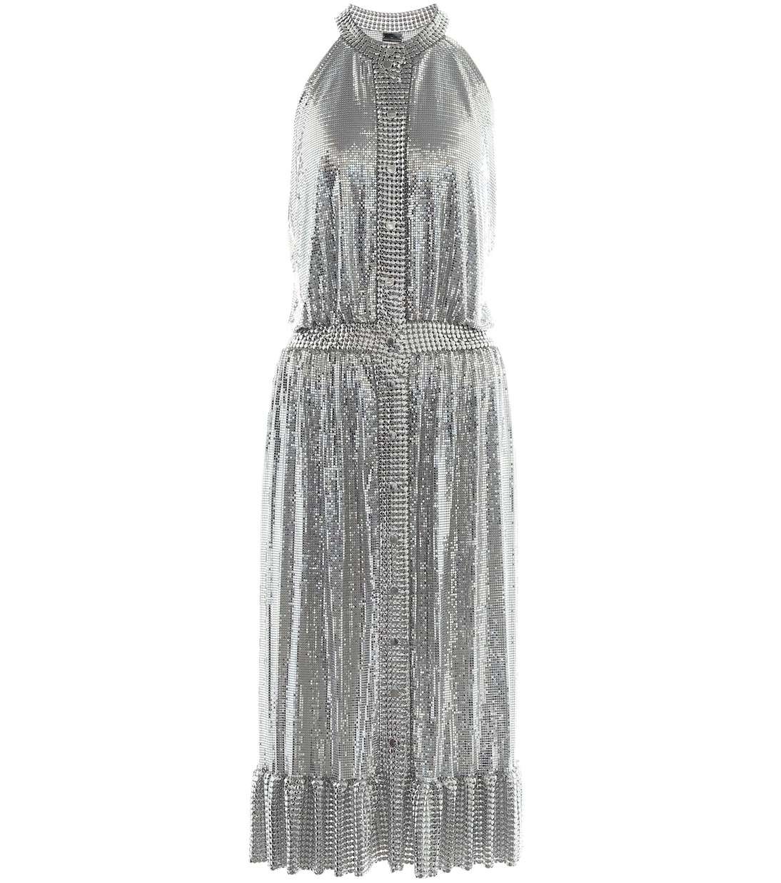 Midikleid aus Metallic-Mesh | Rabanne