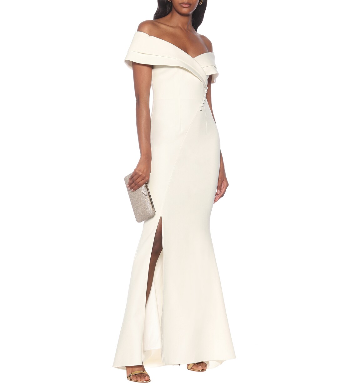 Bridal - Abito lungo Madison in crêpe | Safiyaa
