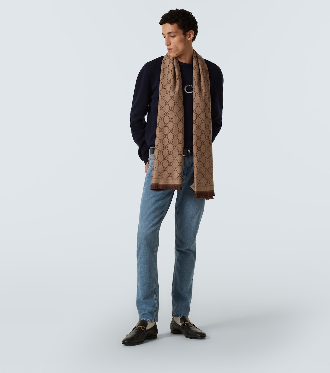 Sciarpa in lana GG jacquard | Gucci