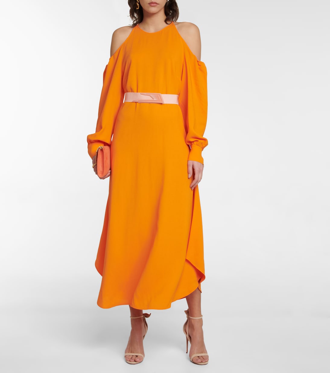 Crêpe cold shoulder midi dress | Stella McCartney