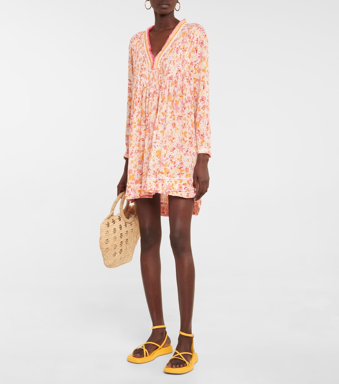 Ola floral rayon georgette minidress | Poupette St Barth