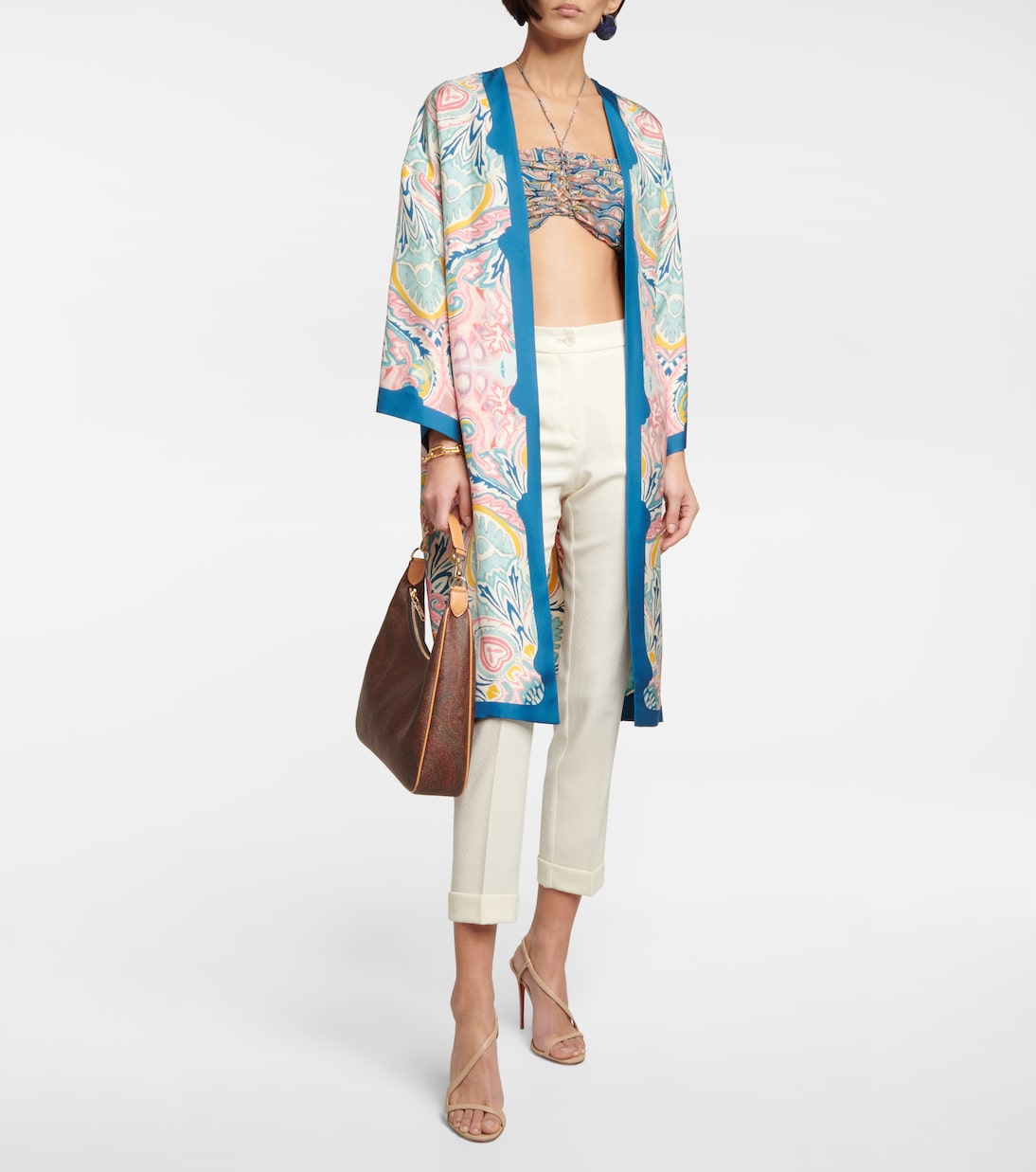 Printed halterneck crop top | Etro