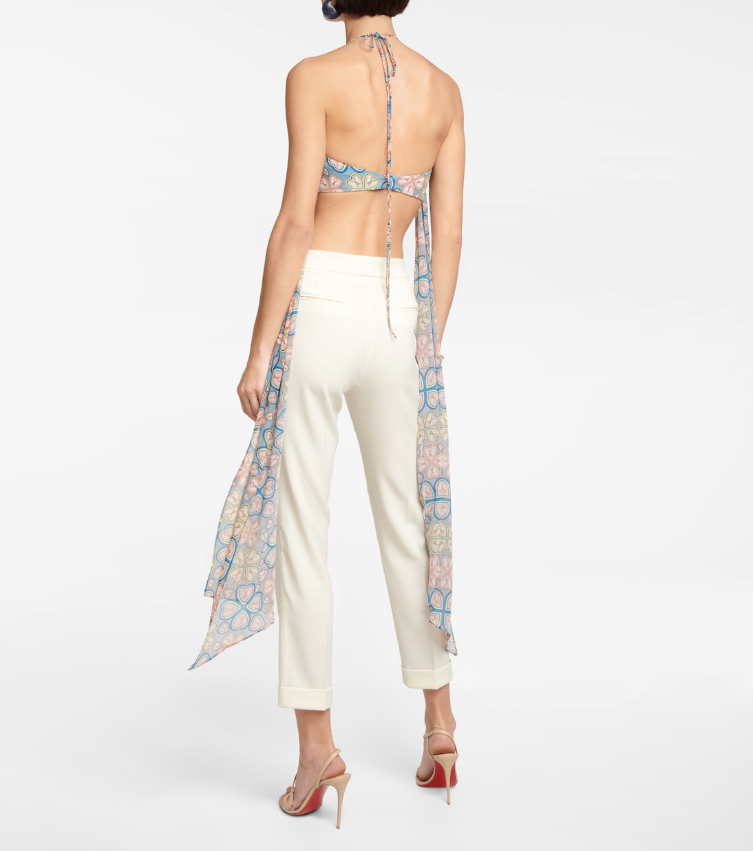 Printed halterneck crop top | Etro