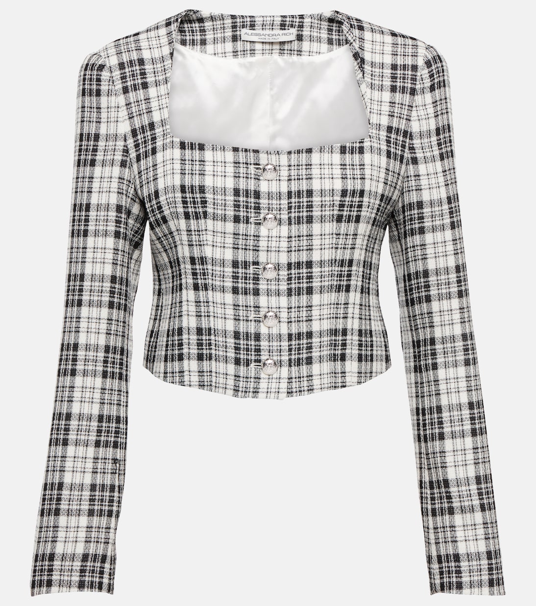 Plaid cropped wool jacket | Alessandra Rich