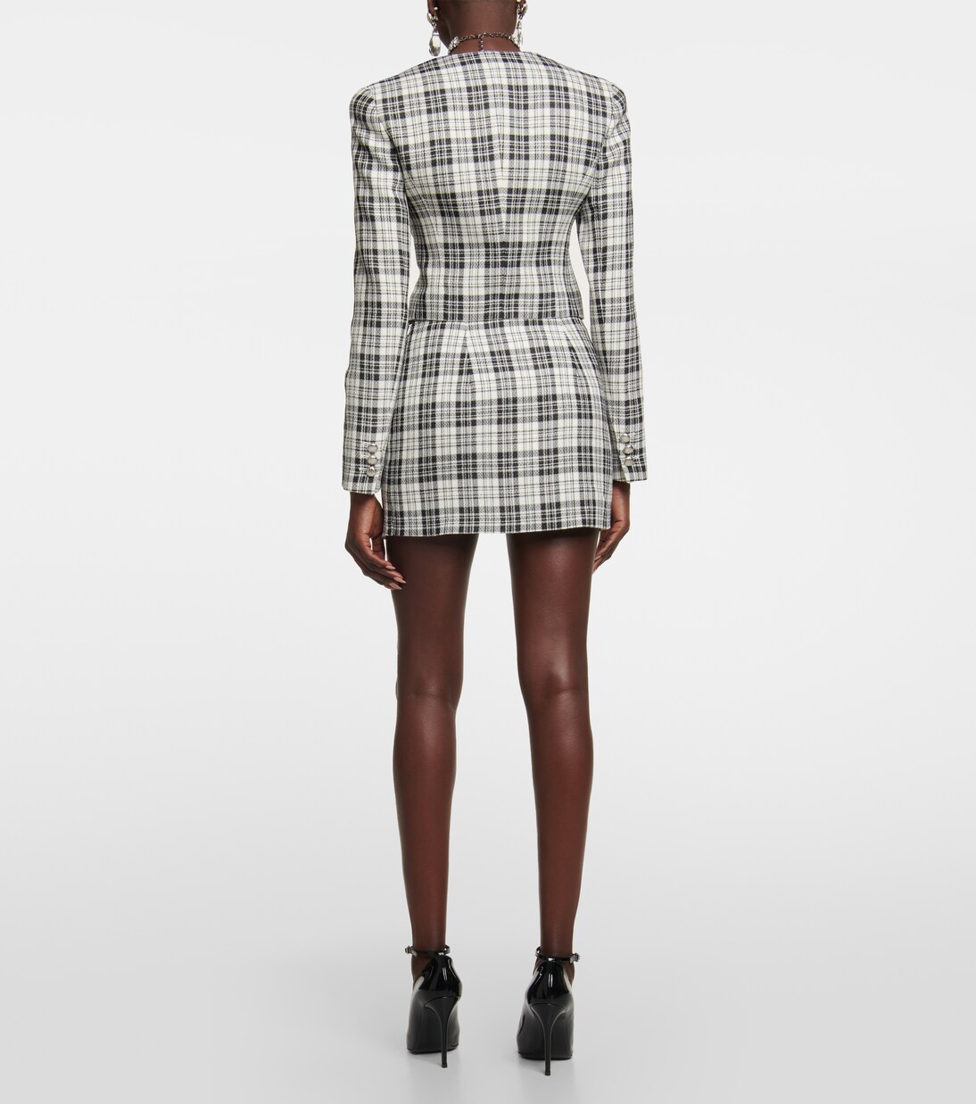 Plaid cropped wool jacket | Alessandra Rich