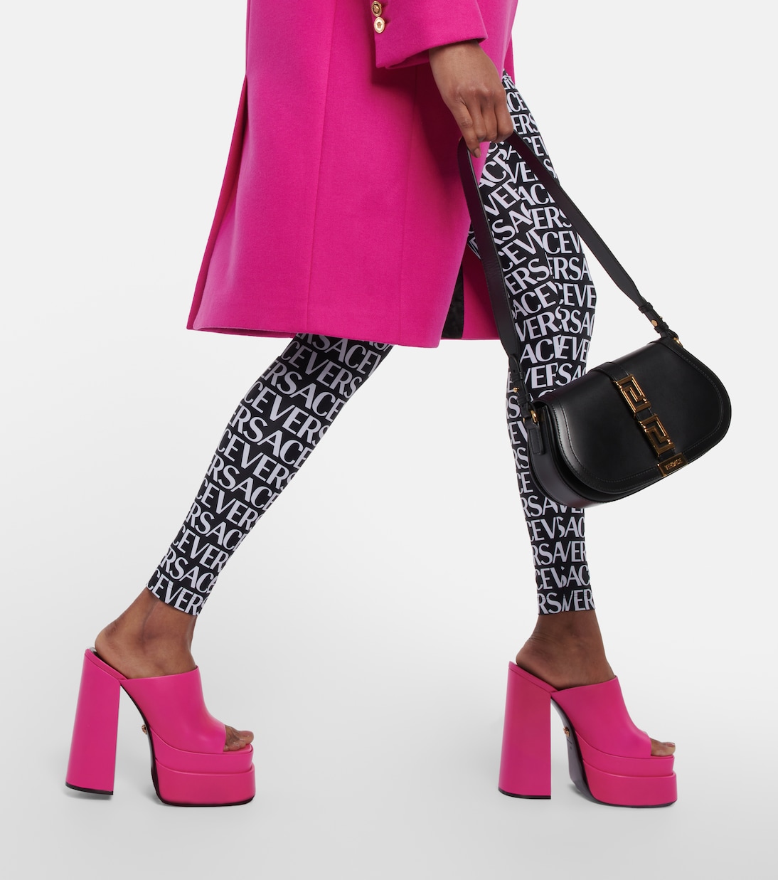 Leather platform mules | Versace
