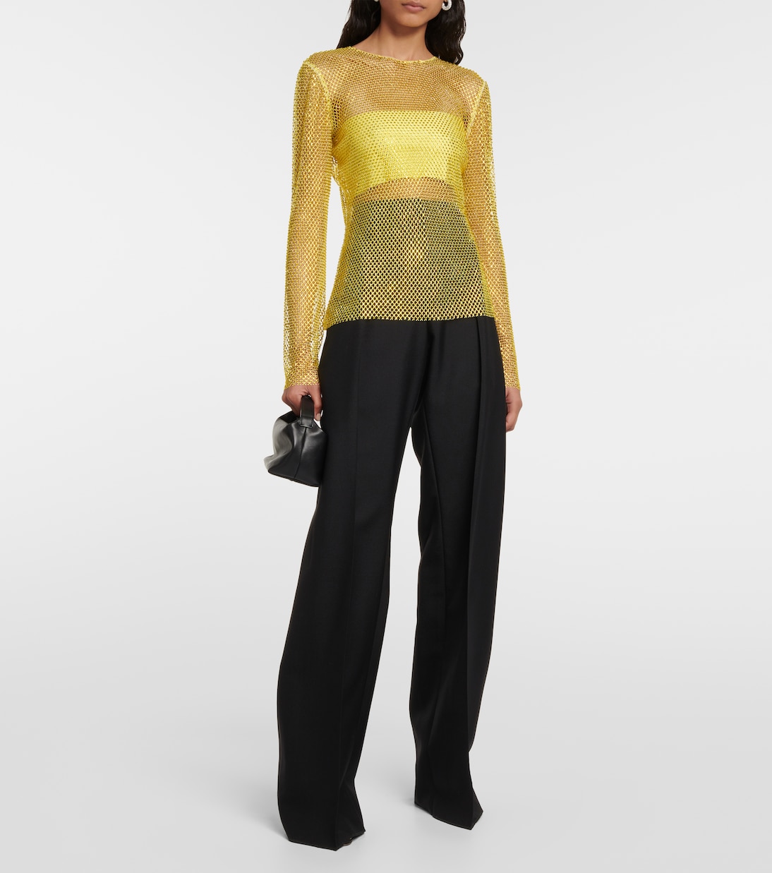Crystal-embellished mesh top | Giuseppe di Morabito