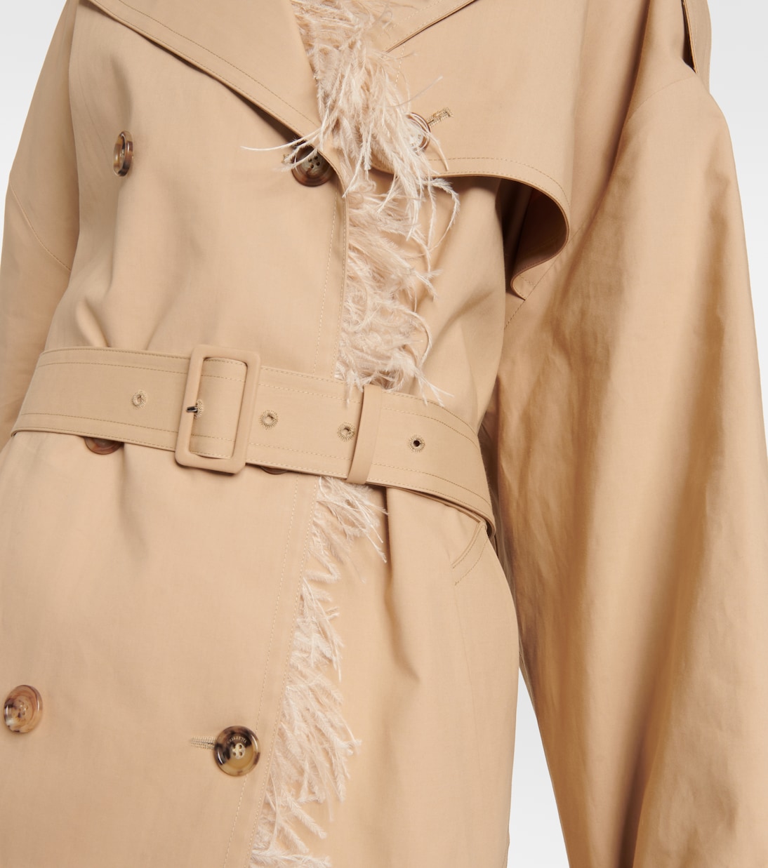 Trench in cotone con piume | Valentino