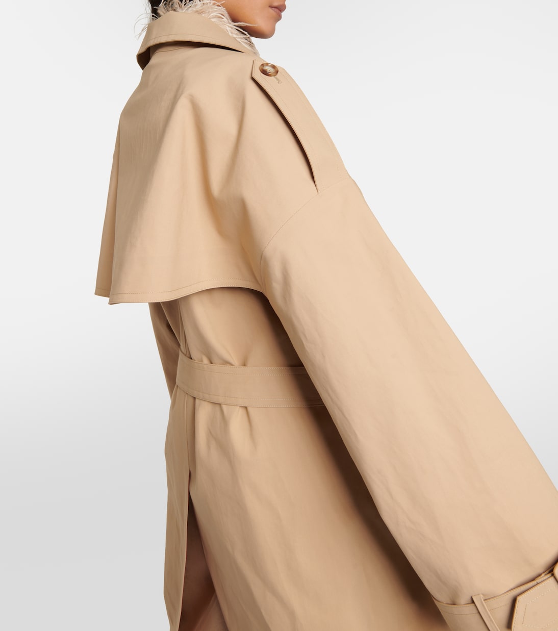 Trench in cotone con piume | Valentino