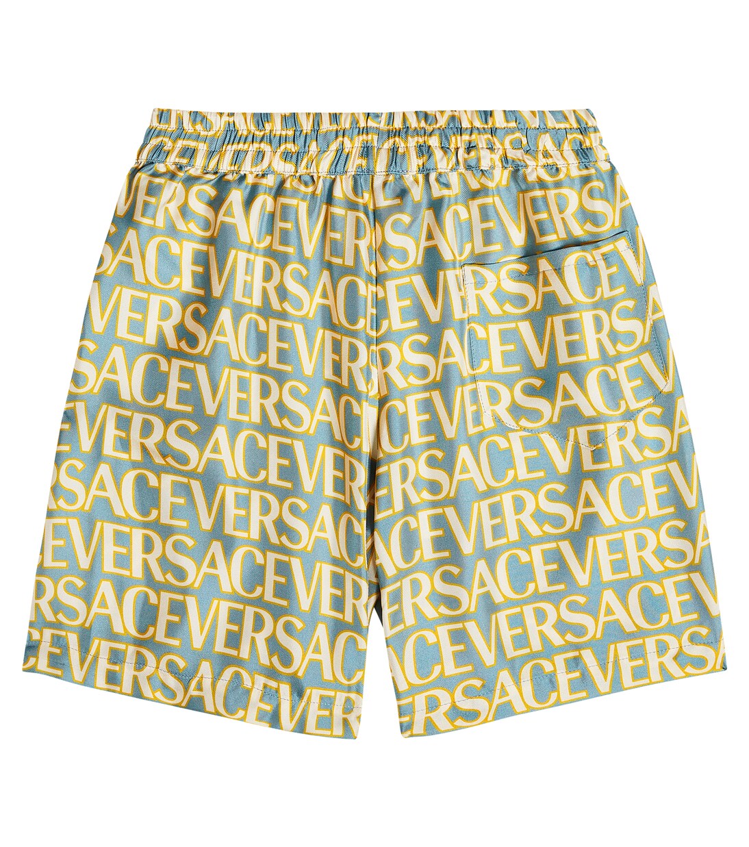 Shorts in twill di seta con logo | Versace Kids
