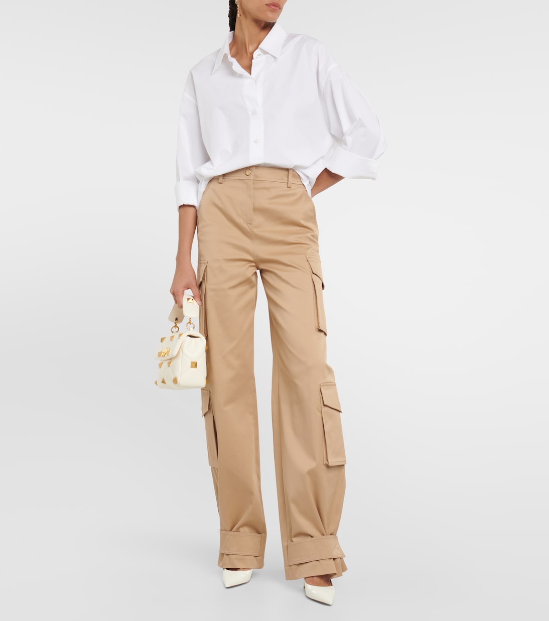 Pantalon cargo ample à taille haute | Valentino