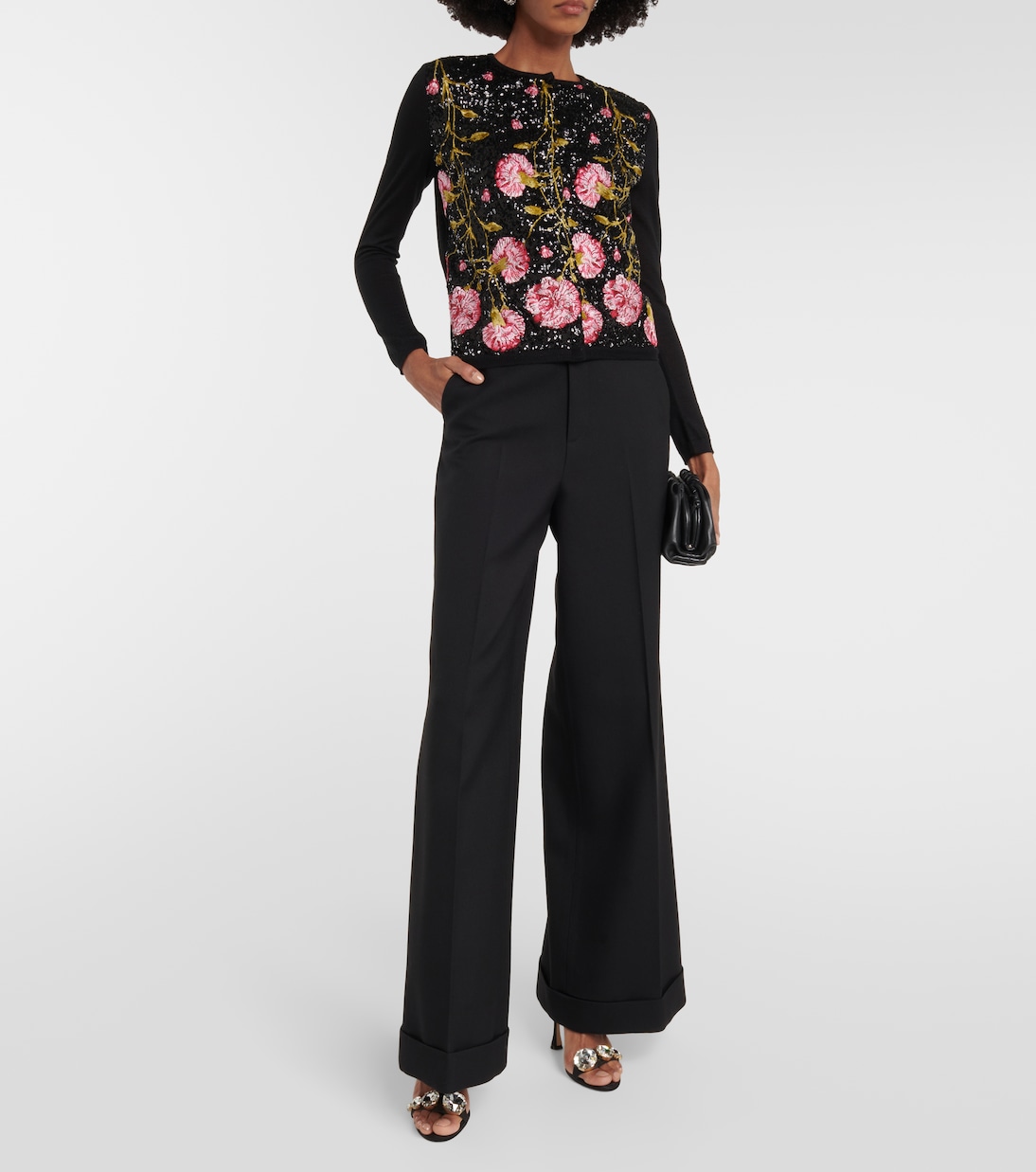 Cardigan in seta e cashmere con paillettes | Giambattista Valli