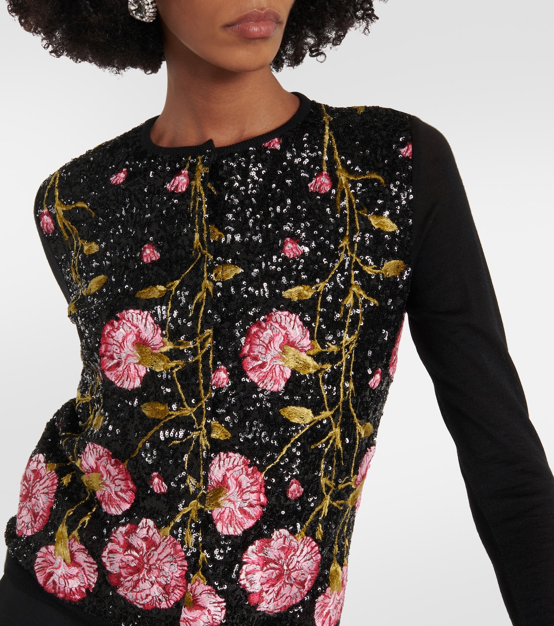 Cardigan in seta e cashmere con paillettes | Giambattista Valli