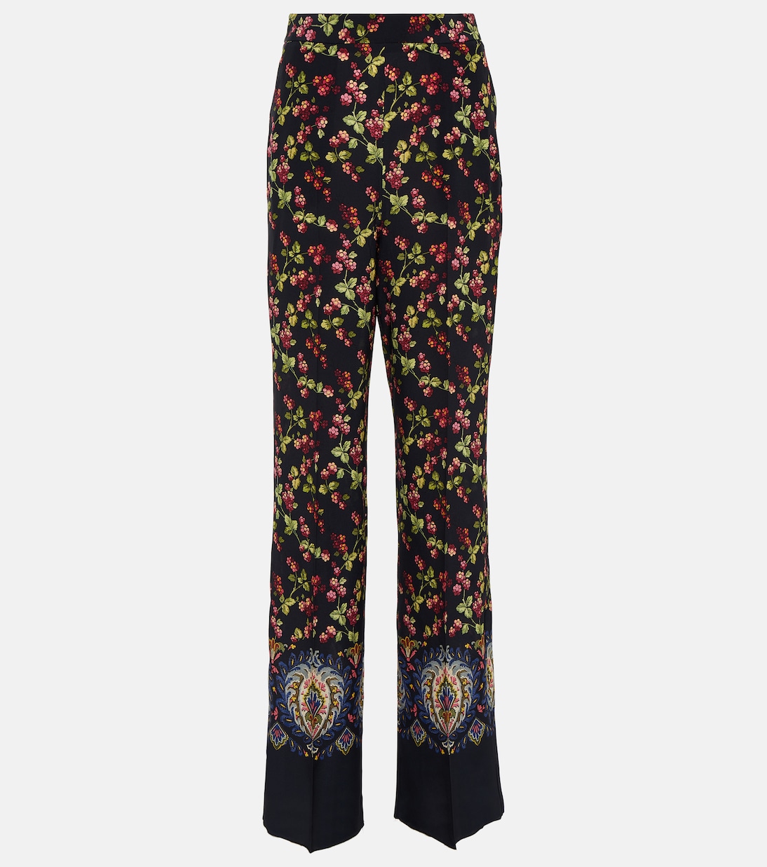 Printed high-rise silk pants | Etro