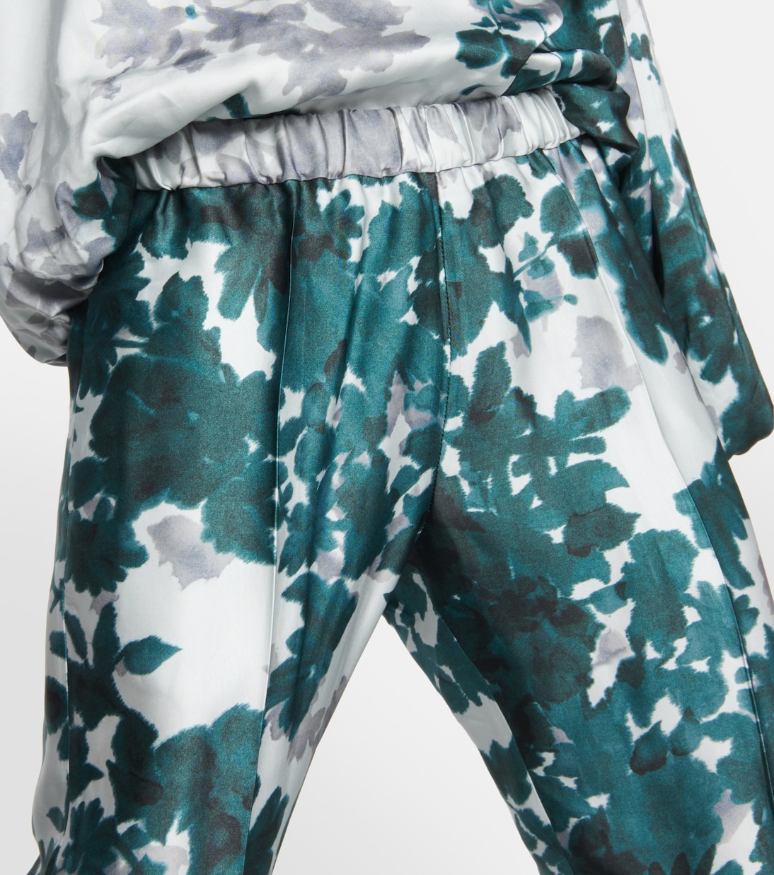 Printed tapered satin pants | Dries Van Noten