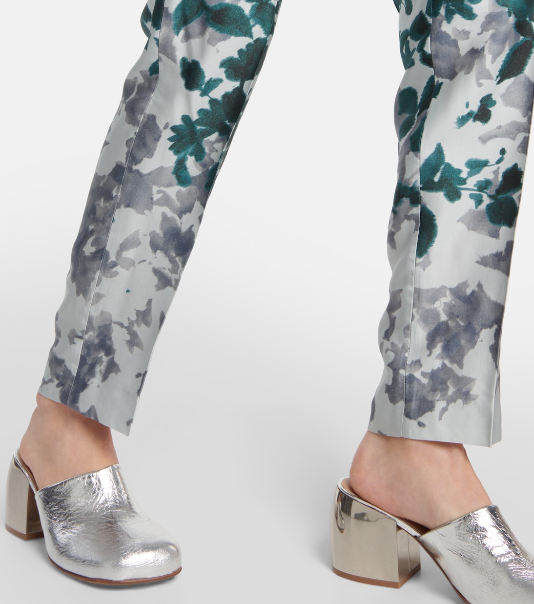 Printed tapered satin pants | Dries Van Noten