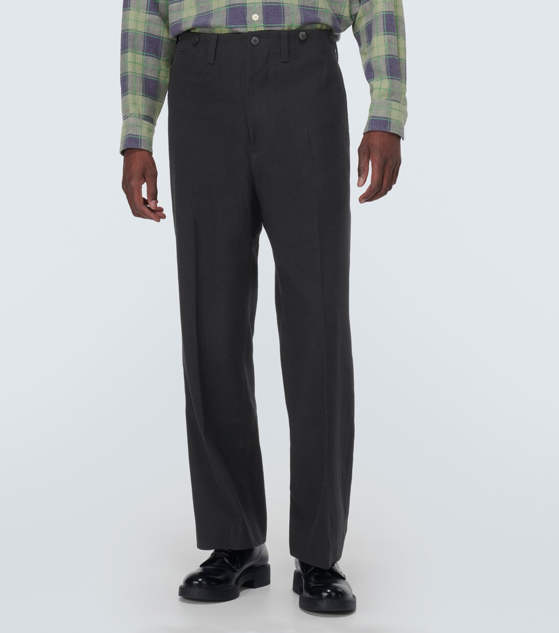 Tupper wool and linen pants with suspenders | Visvim