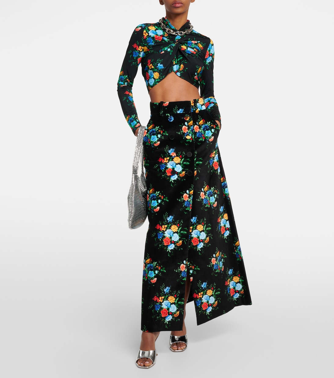 Bedrucktes Cropped-Top aus Jersey | Rabanne