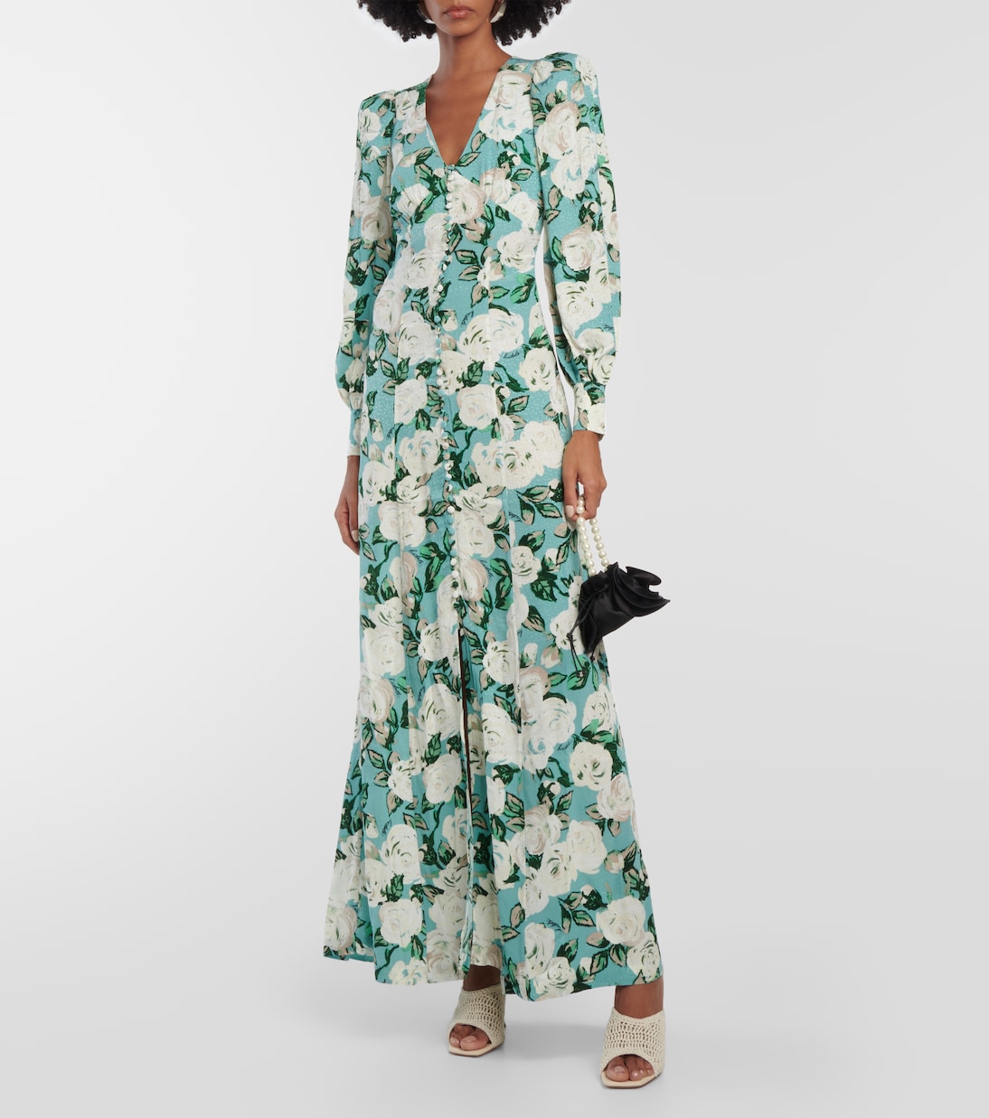 Floral pleated maxi dress  | Rotate