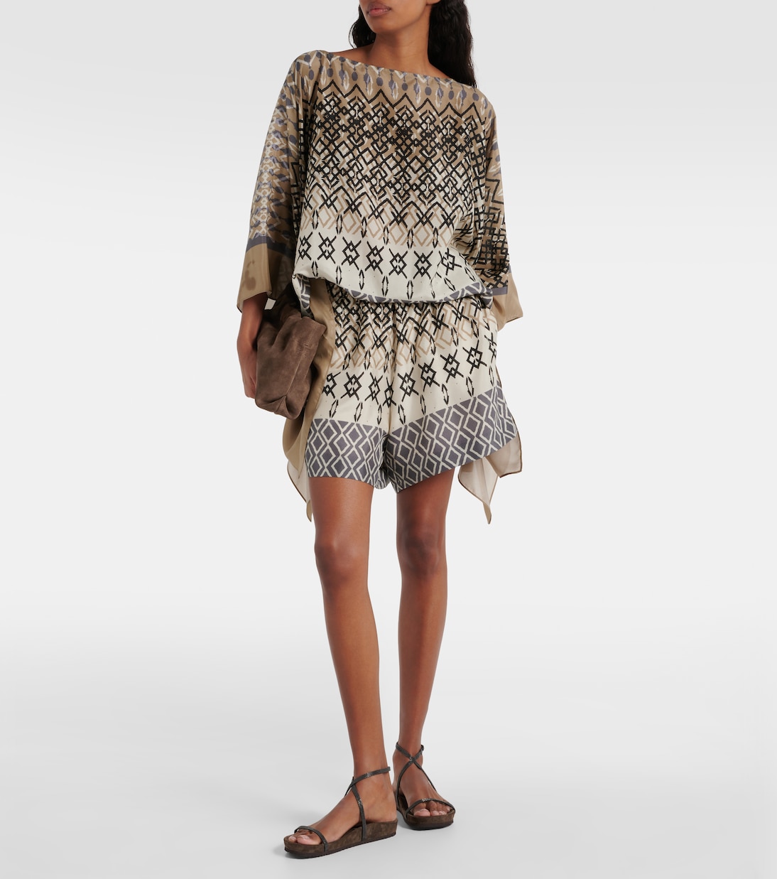 Sandali in pelle con monili | Brunello Cucinelli