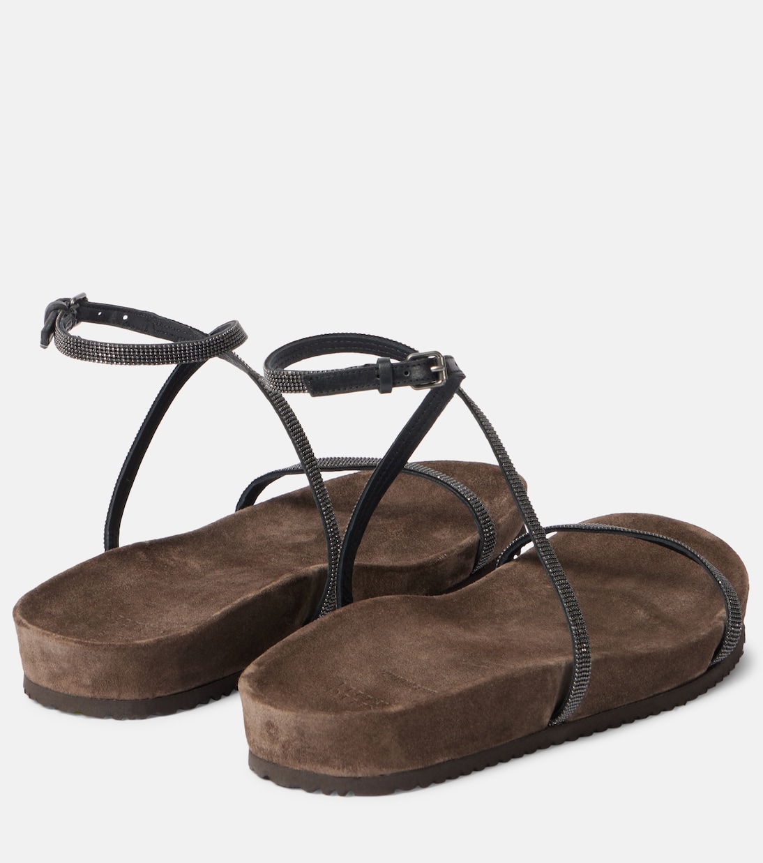 Sandali in pelle con monili | Brunello Cucinelli