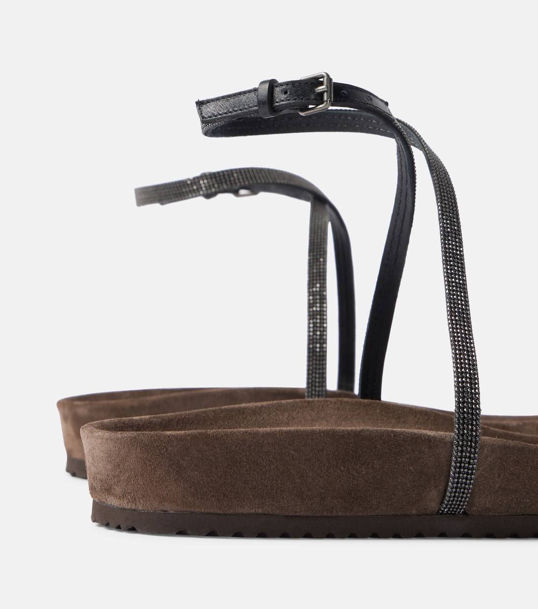 Sandali in pelle con monili | Brunello Cucinelli