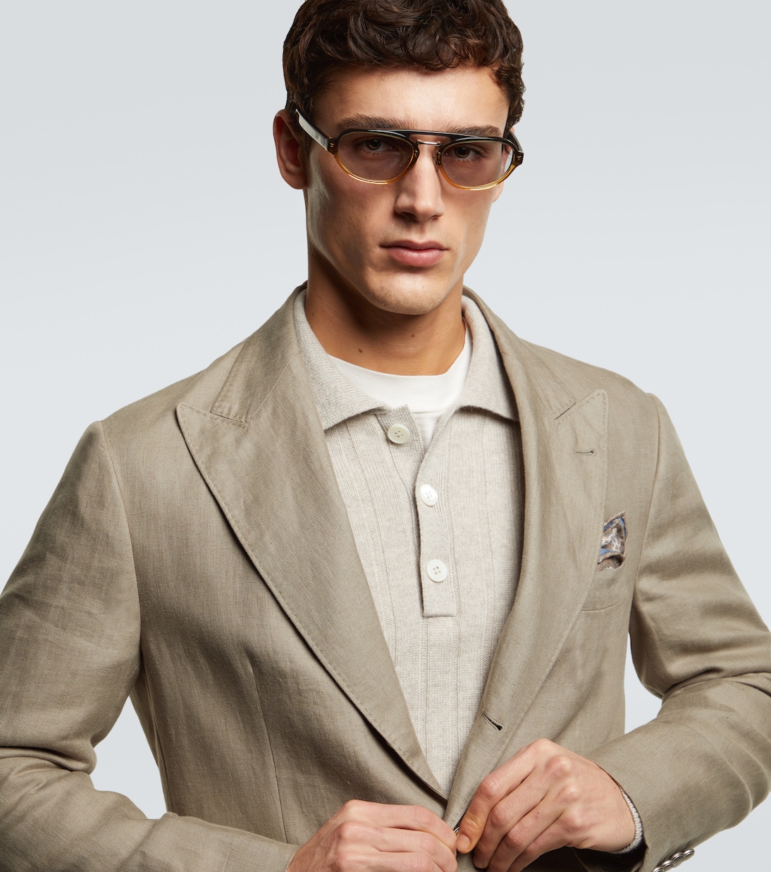 Aviator-Sonnenbrille Intarsia Rays | Brunello Cucinelli