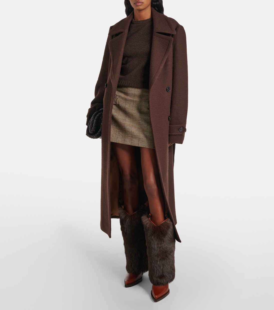 Faux fur and leather knee-high boots | Paris Texas