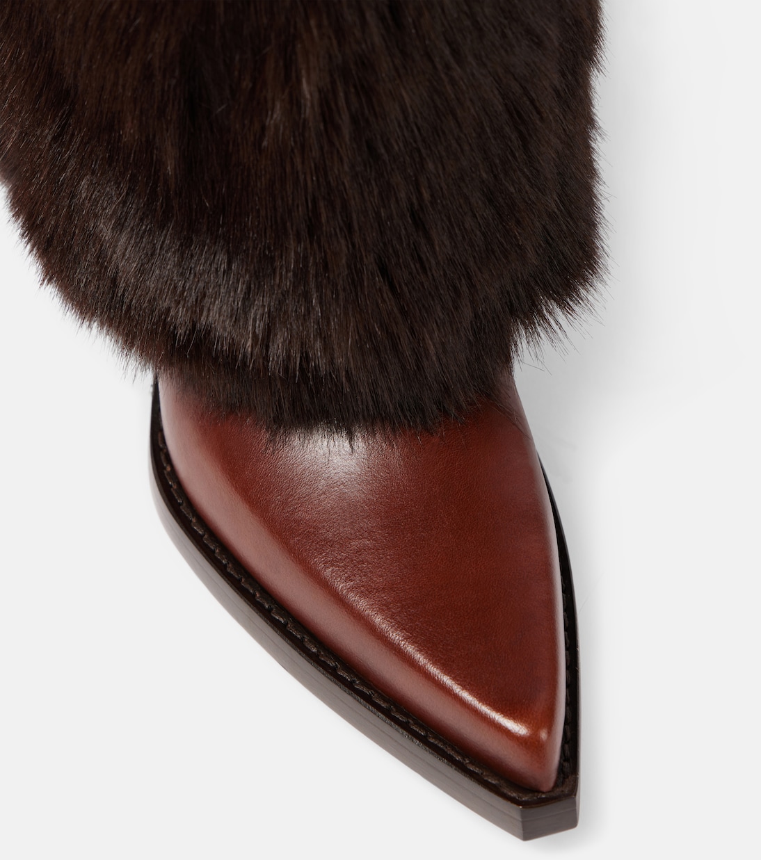 Faux fur and leather knee-high boots | Paris Texas