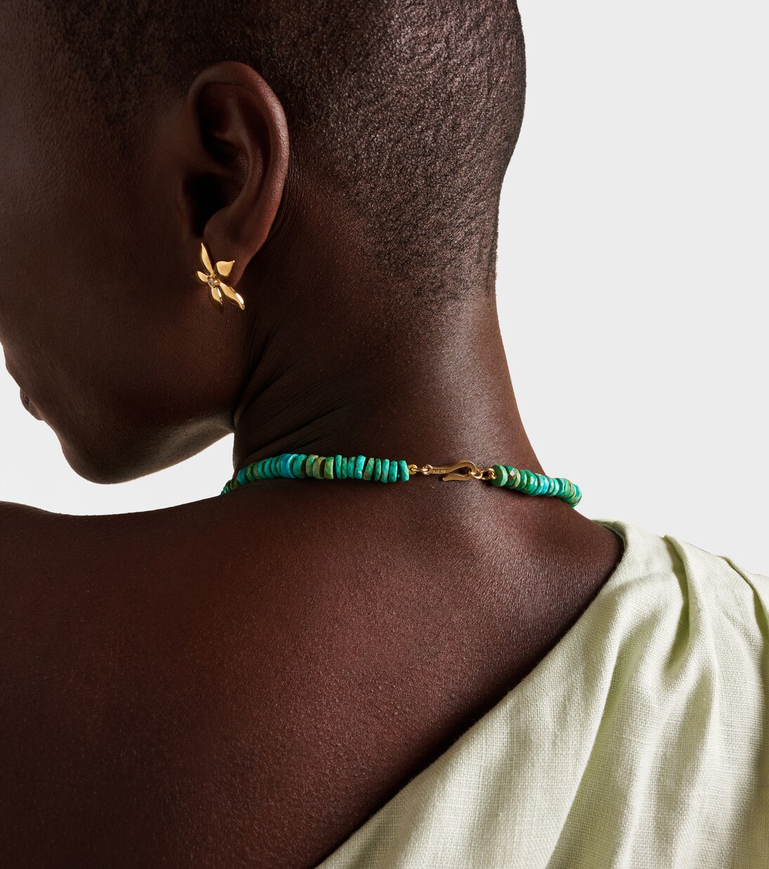 Collana in oro 9kt con turchese di Ileana Makri per uno stile giovane e unico