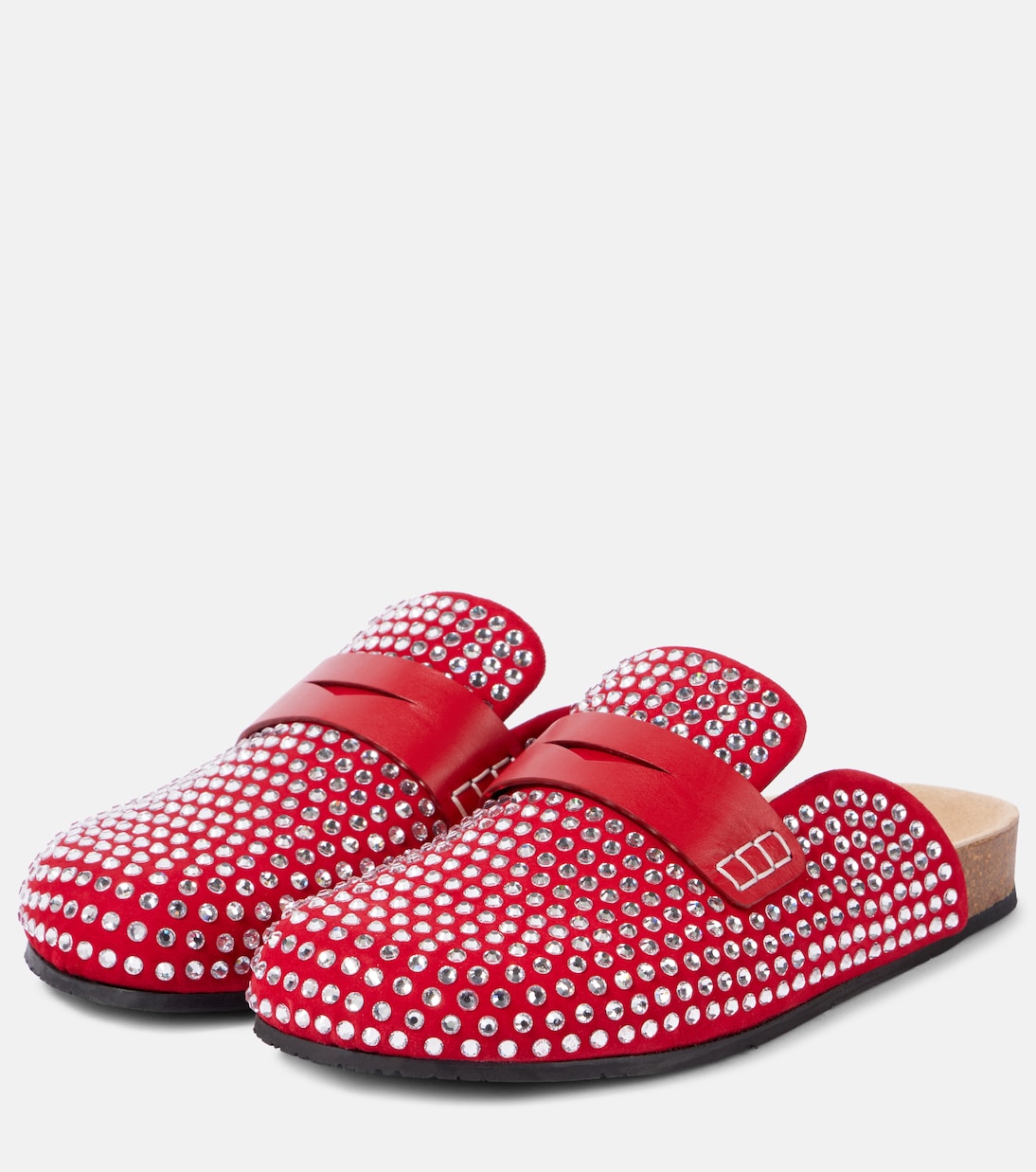 Slippers in pelle con cristalli | JW Anderson