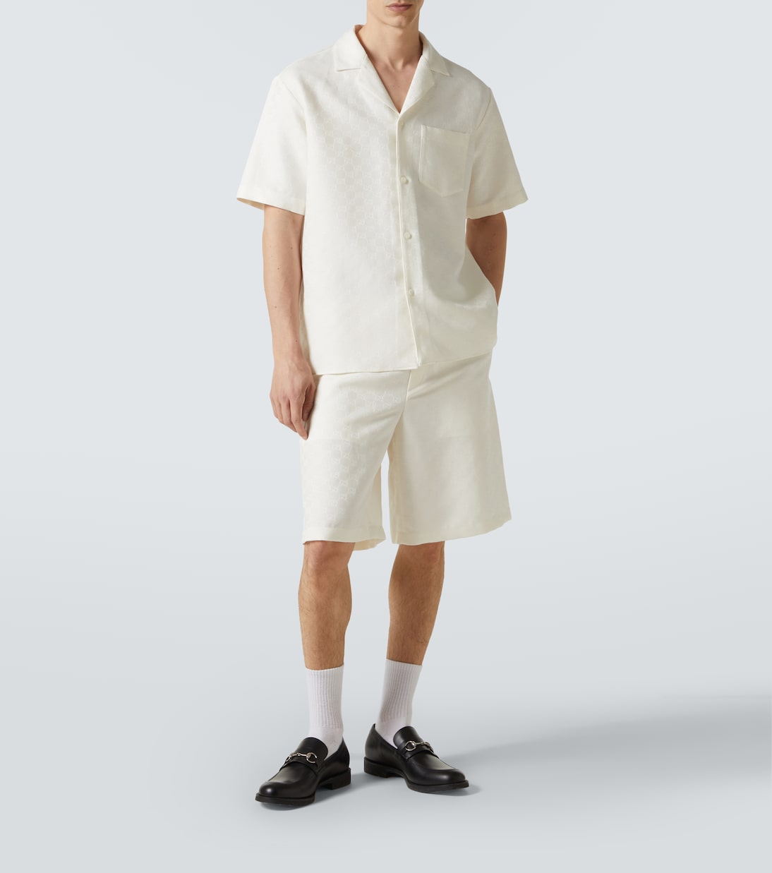Shorts in misto lino GG | Gucci