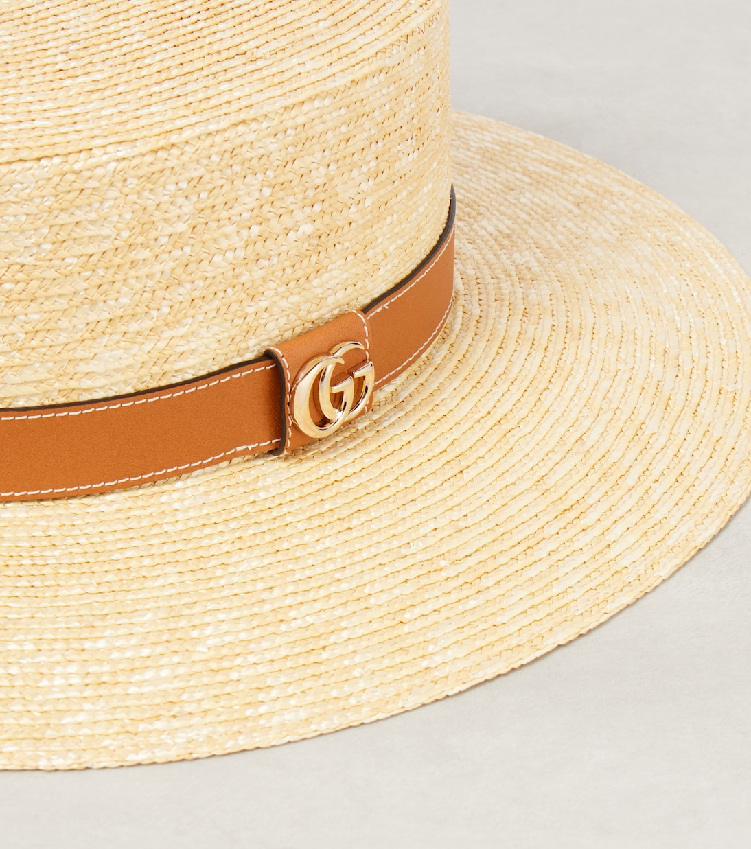 Hut GG aus Stroh mit Leder | Gucci