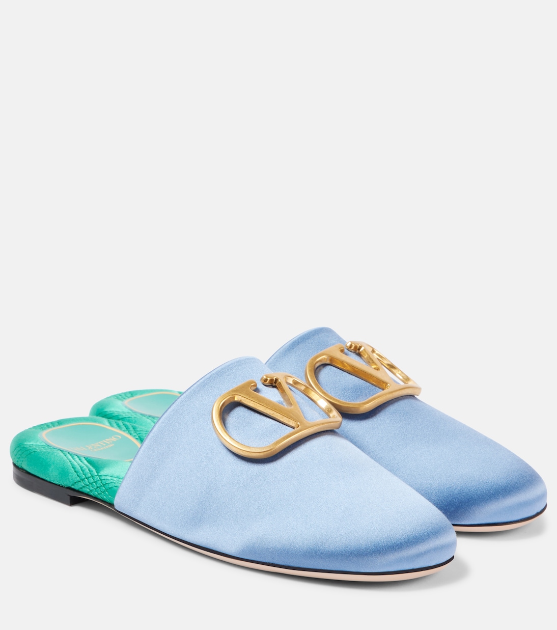 VLogo Signature 새틴 슬라이드 | Valentino Garavani
