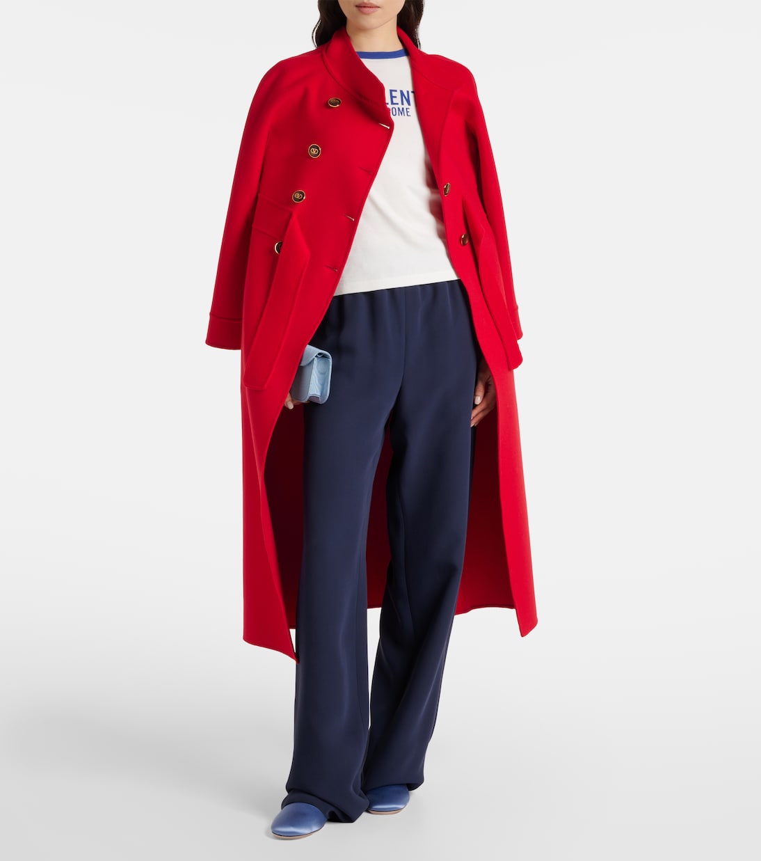 VLogo Signature 새틴 슬라이드 | Valentino Garavani