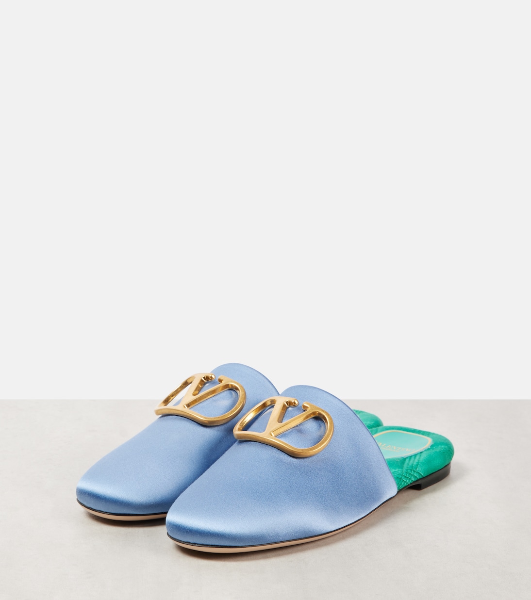 VLogo Signature 새틴 슬라이드 | Valentino Garavani