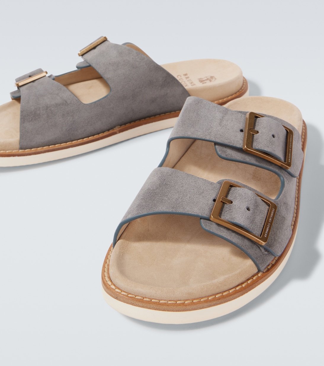 Sandalen aus Veloursleder | Brunello Cucinelli