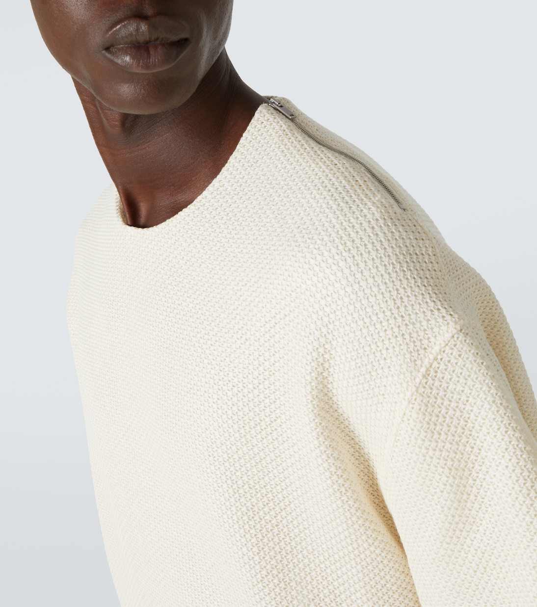 T-shirt in misto cotone con zip | Jil Sander
