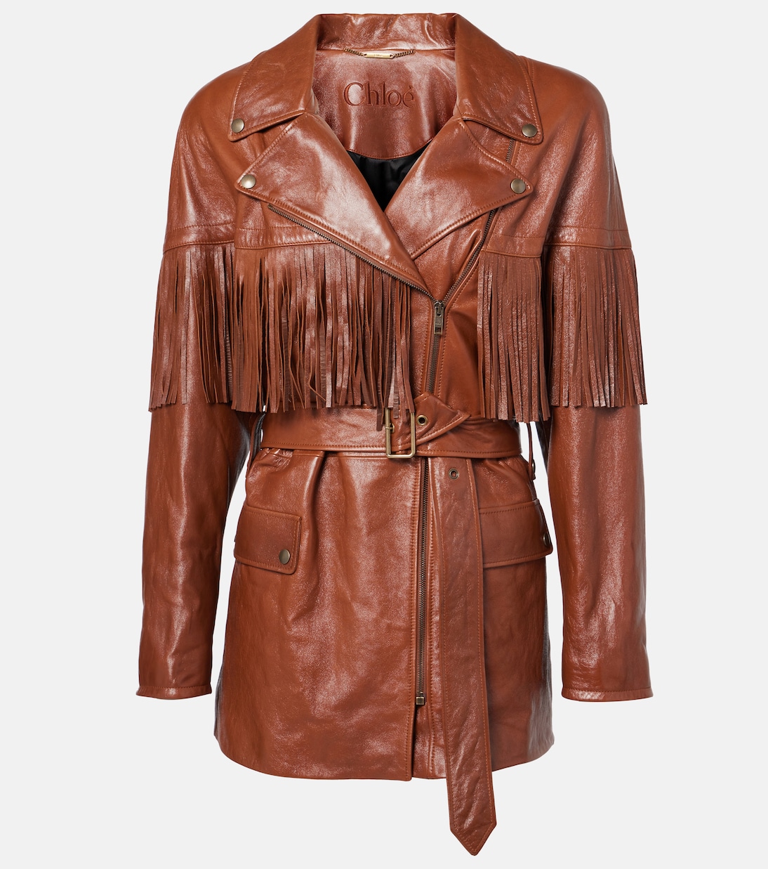 Giacca in pelle con frange | Chloé