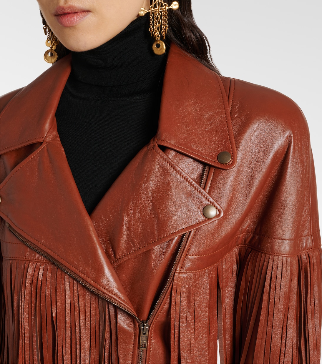 Giacca in pelle con frange | Chloé