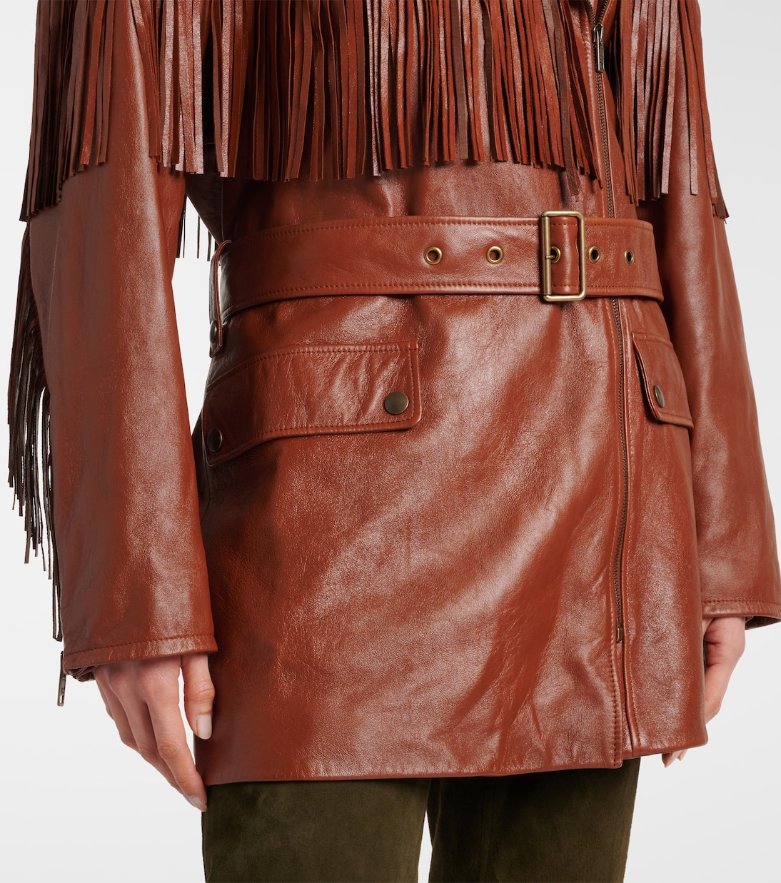 Giacca in pelle con frange | Chloé