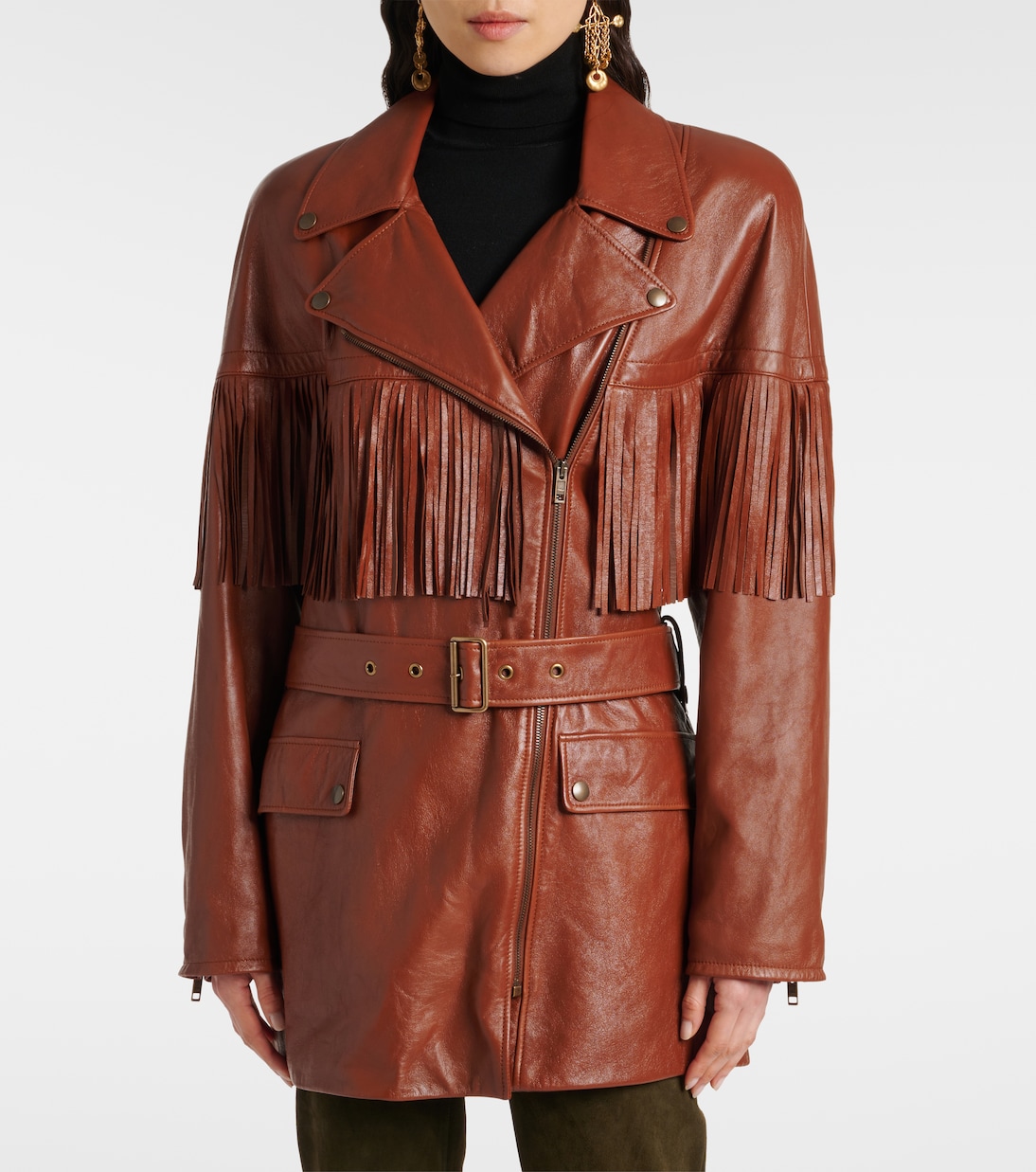 Giacca in pelle con frange | Chloé
