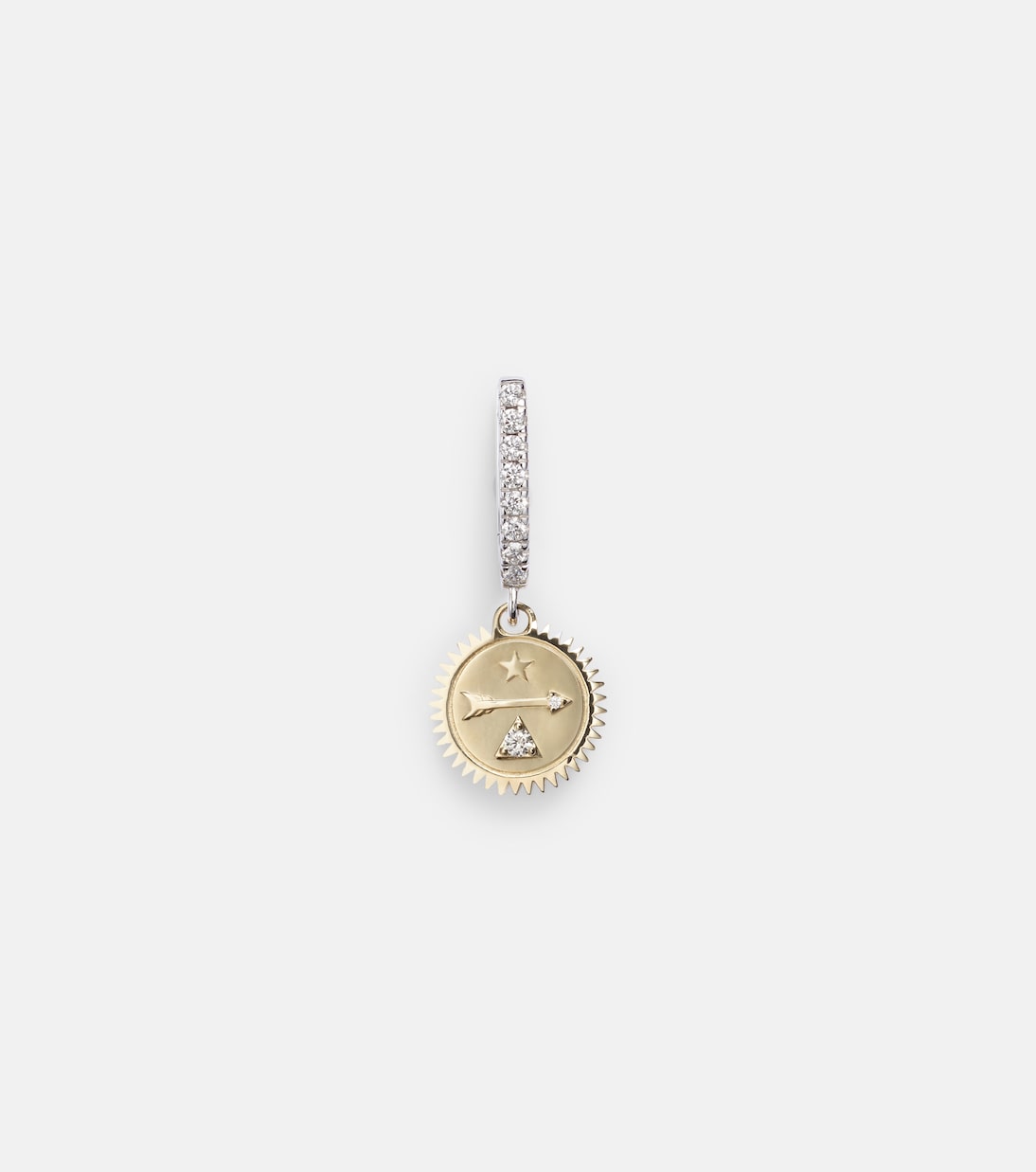 Boucle d'oreille unique Dream Mini en or jaune et blanc 18 ct et diamants | FoundRae
