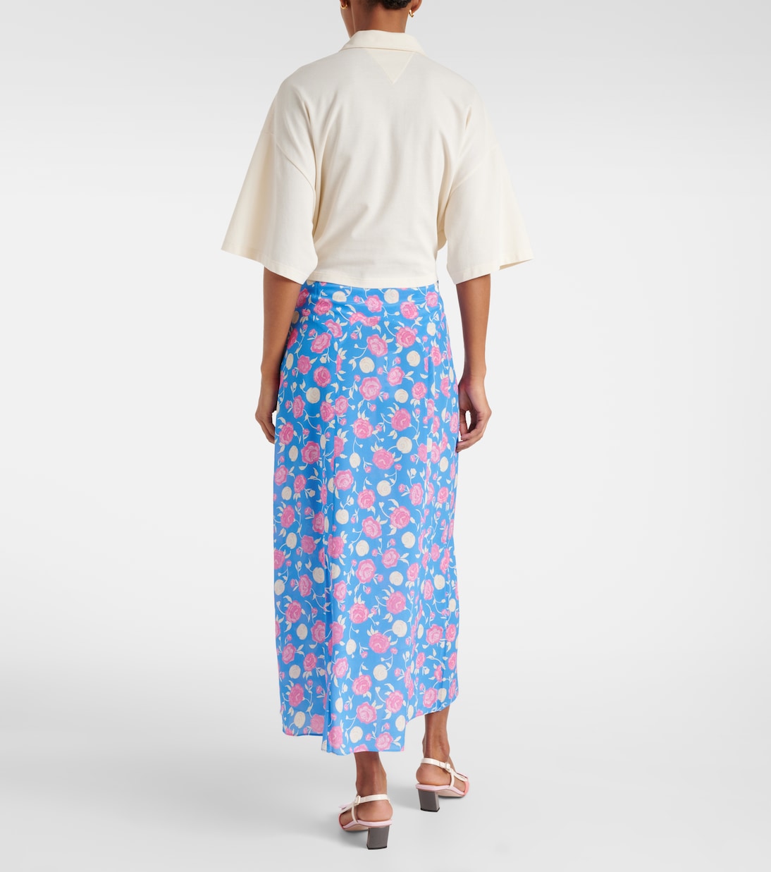 Carpi floral silk midi skirt | Rixo